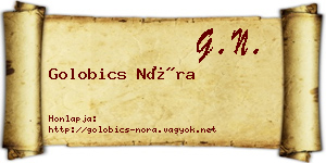 Golobics Nóra névjegykártya