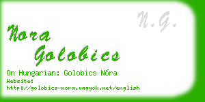 nora golobics business card